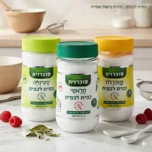 סוכרזית השיקה את סדרת "כפית לכפית" תחליף סוכר מושלם לבישול ואפייה ביחס של 1:1. צילום באדיבות יח"צ סוכרזית
