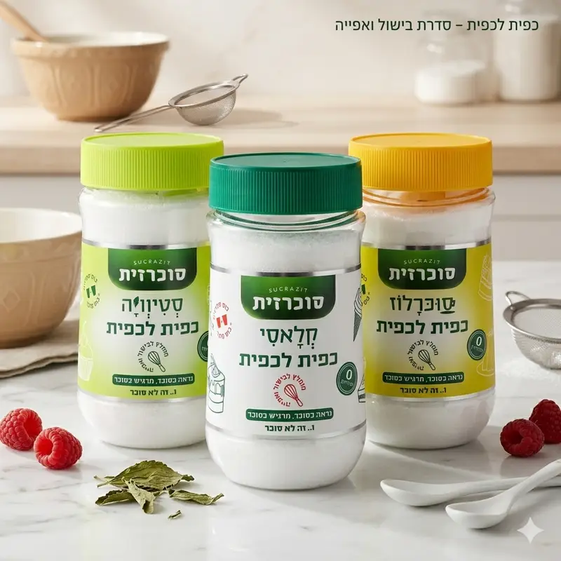 סוכרזית השיקה את סדרת "כפית לכפית" תחליף סוכר מושלם לבישול ואפייה ביחס של 1:1. צילום באדיבות יח"צ סוכרזית
