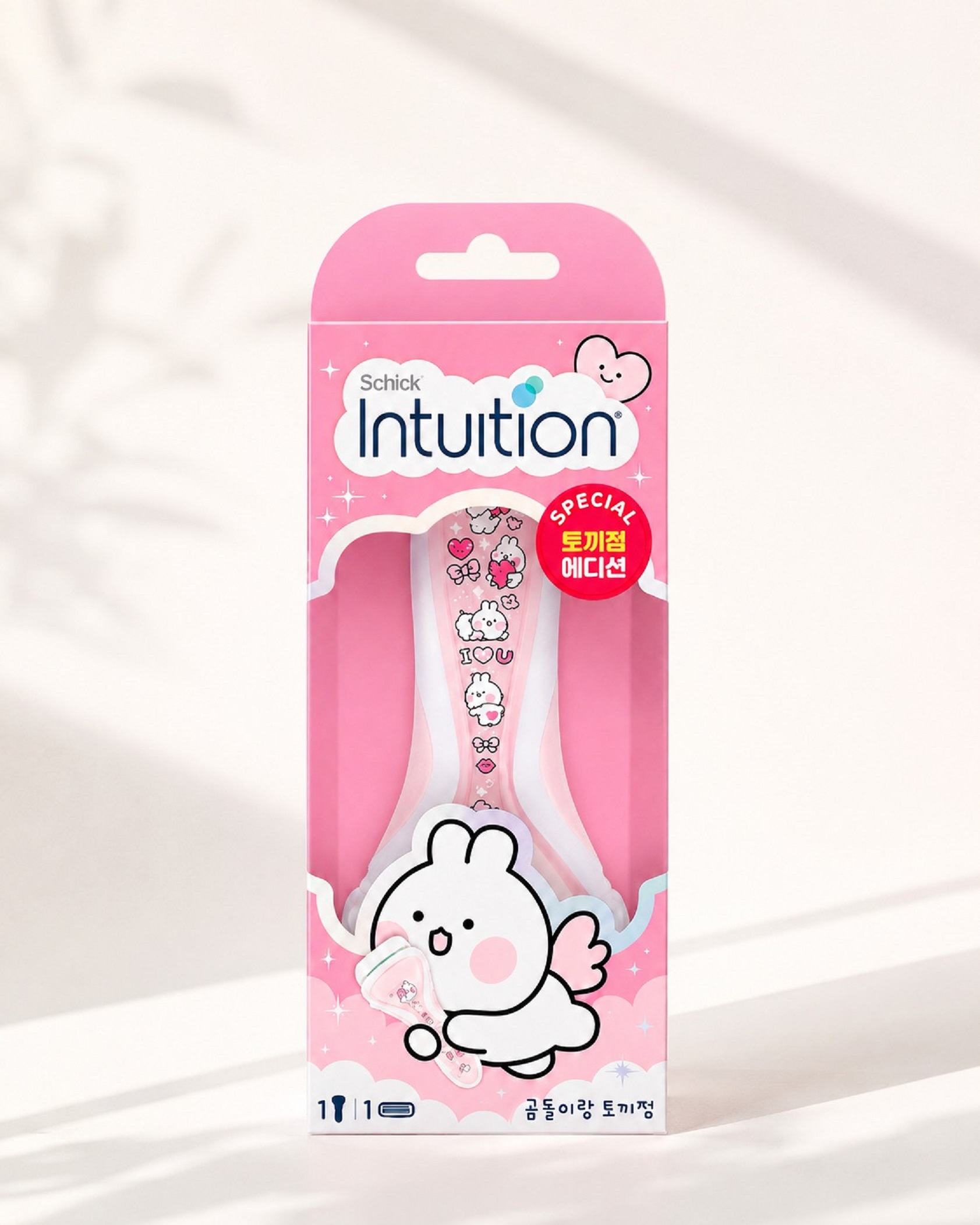 סכין גילוח Intuition במהדורה מיוחדת בעיצוב ורוד עם ארנב