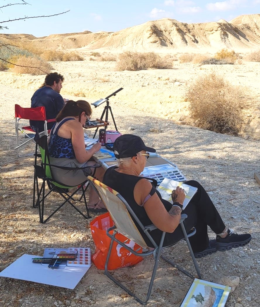 סדנת ציור בנופי המדבר בצוקים בהדרכת ד״ר ליזה קריג
